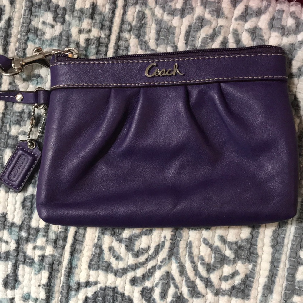 Eggplant Coach wristlet. Brand new w/o tags